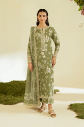 IZNIK-3PC LAWN DIGITAL PRINTED EMB SHIRT WITH SILK PRINTED EMB DUPATTA AND PRINTED TROUSER-ADR-001