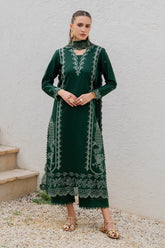 YARD-3PC LAWN EMBROIDERED SHIRT WITH CHIFFON EMBROIDERED DUPATTA AND TROUSER-ADR-4827