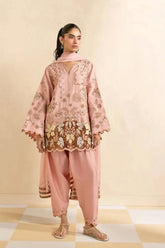 SAPPHIRE-3PC DHANAK EMBROIDERED SHIRT WITH DHANAK EMBROIDERED SHAWL AND TROUSER-ADR-5298