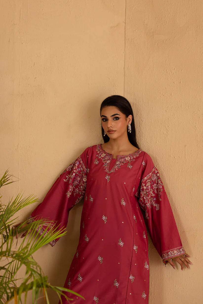 BATIK-2PC DHANAK EMBROIDERED SHIRT & EMBROIDERED TROUSER-ADR-114