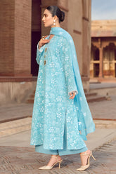 MARIA.B-3PC DHANAK EMBROIDERED SHIRT WITH CHIFFON EMBROIDERED DUPATTA AND TROUSER-ADR-4029