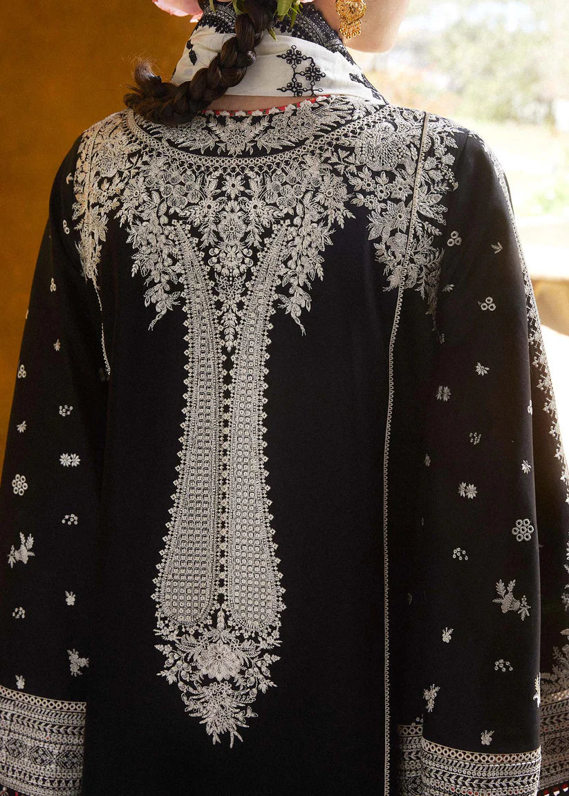 HUSSAIN REHAR-3PC DHANAK EMBROIDERED SHIRT WITH COTTON NET EMBROIDERED DUPATTA AND EMB TROUSER-ADR-4196
