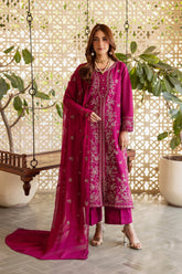 BATIK-3PIECE LAWN SEQUIN EMBROIDERED SHIRT WITH CHIFFON EMBROIDERED DUPATTA AND TROUSER-ADR-4867