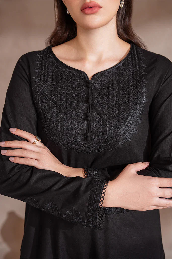 IZNIK-3PC DHANAK EMBROIDERED SHIRT WITH DHANAK EMBROIDERED SHAWL & TROUSER-ADR-3407