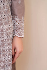 MIRAKHI-3PC LAWN CHIKENKARI EMBROIDERED SHIRT WITH LAWN TUBE SLUB DUPATTA-ADR-