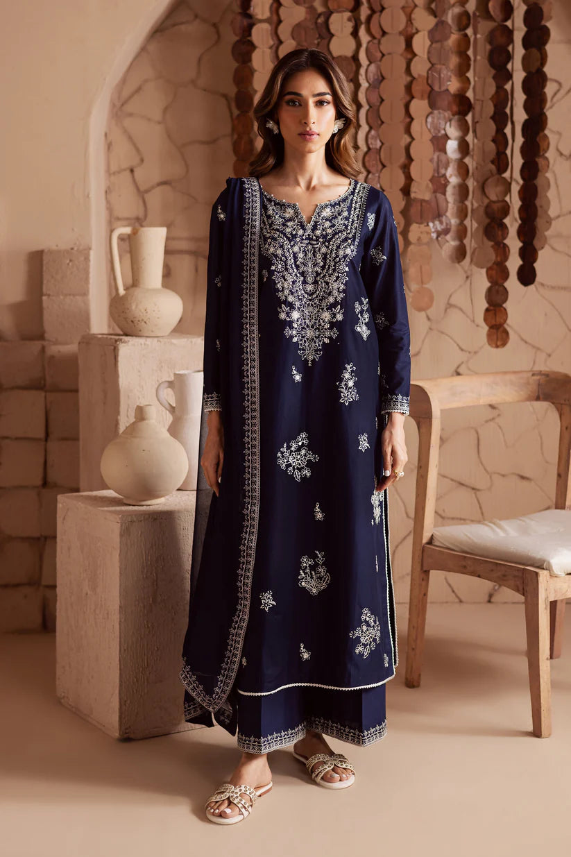 BATIK-3PC DHANAK EMBROIDERED SHIRT WITH CHIFFON EMBROIDERED DUPATTA AND EMB TROUSER ADR-4180