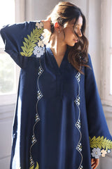 LULUSAR -RAW SILK 2PC -RAW SILK SHIRT EMBROIDRED AND RAW SILK EMBROIDERED TROUSER-ADR_5151