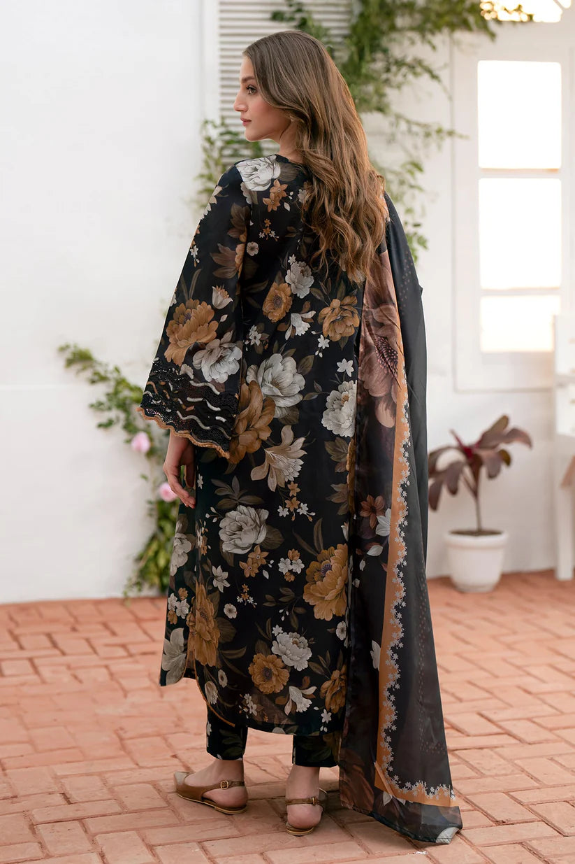 BAROQUE-3PC LAWN PRINTED SHIRT WITH CHIFFON PRINT DUPATTA AND PRINT TROUSER-ADR-2530
