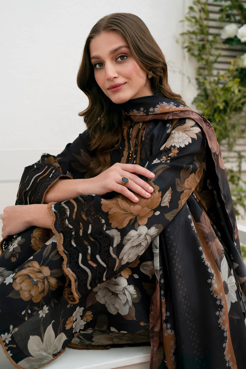 BAROQUE-3PC LAWN PRINTED SHIRT WITH CHIFFON PRINT DUPATTA AND PRINT TROUSER-ADR-2530
