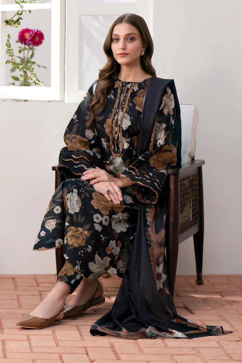 BAROQUE-3PC LAWN PRINTED SHIRT WITH CHIFFON PRINT DUPATTA AND PRINT TROUSER-ADR-2530