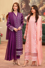 MIRAKHI-3PC LAWN CHIKENKARI EMBROIDERED SHIRT WITH LAWN TUBE SLUB DUPATTA-ADR