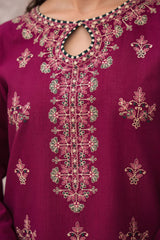 JAZMIN 3PC LAWN EMBROIDERED SHIRT WITH MONARK PRINT DUAPATTA-ADR- 3505
