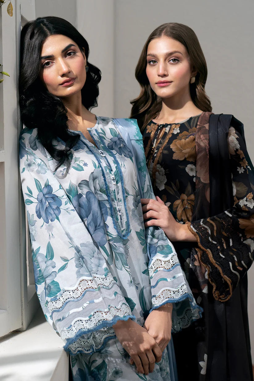BAROQUE-3PC LAWN PRINTED SHIRT WITH CHIFFON PRINT DUPATTA AND PRINT TROUSER-ADR-2530