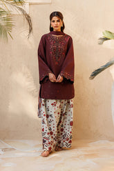 IZNIK-3PC LAWN EMBROIDERED SHIRT WITH SILK PRINTED DUPATTA AND PRINTED TROUSER-ADR-057