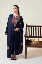 AISLING-3PC DHANAK EMBROIDERED SHIRT WITH DHANAK EMBROIDERED SHAWL AND TROUSER-ADR-5048