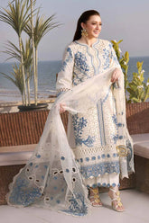 ANEELAS-3PC LAWN EMBROIDERED SHIRT WITH ORGANZA EMBROIDERED DUPATTA AND TROUSER-ADR-4828