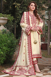 ASIM JOFA-3PC DHANAK EMBROIDERED SHIRT WITH DHANAK EMB SHAWL AND TROUSER-ADR-4304