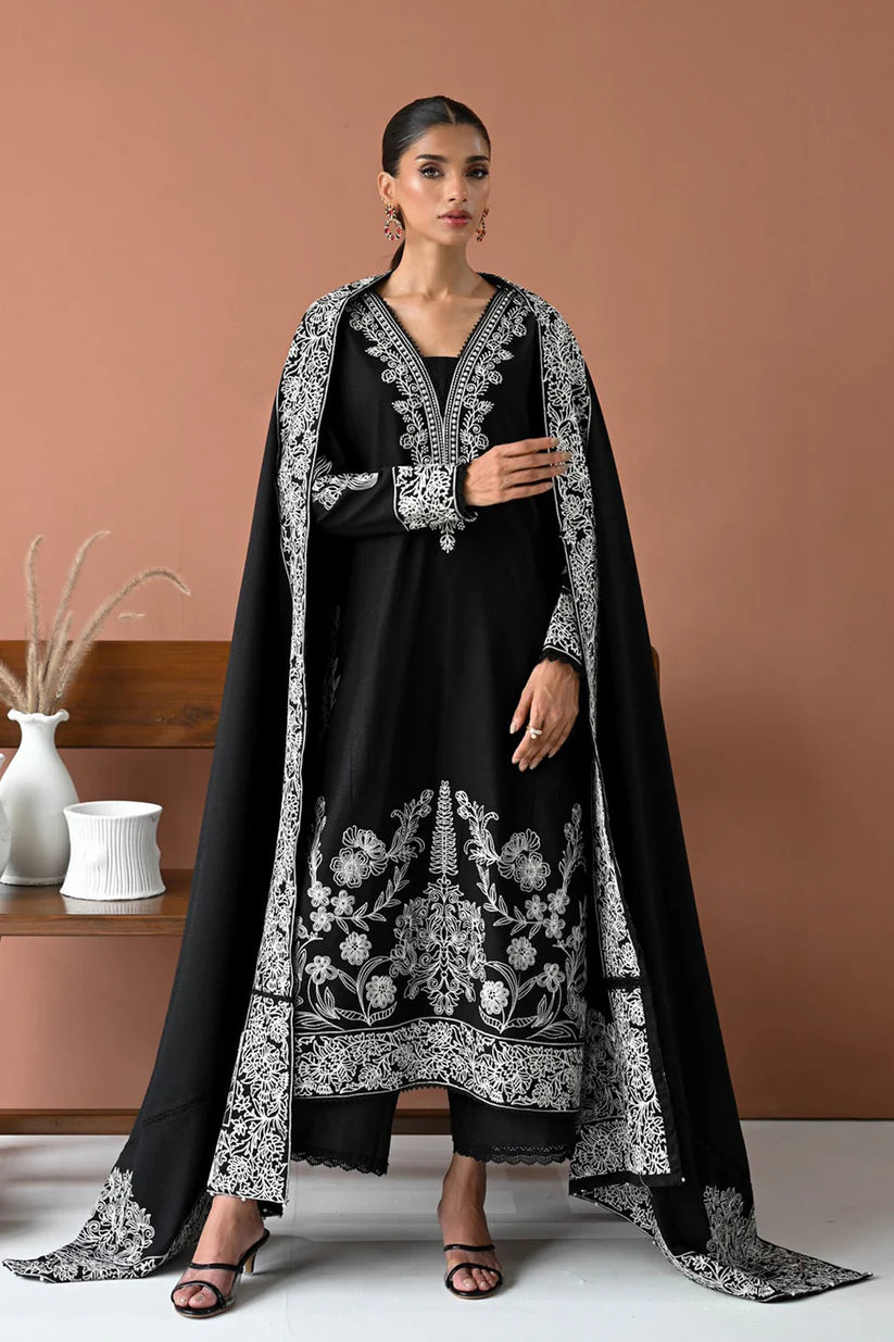BATIK-3PC DHANAK EMBROIDERED SHIRT WITH DHANAK EMBROIDERED SHAWL & TROUSER-ADR-4177