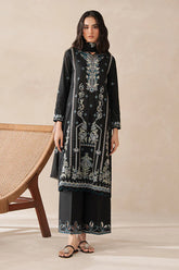 BEECHTREE-3PC KARANDI EMBROIDERED SHIRT WITH KHADDI NET EMBROIDERED DUPATTA AND EMB TROUSER-ADR-4258