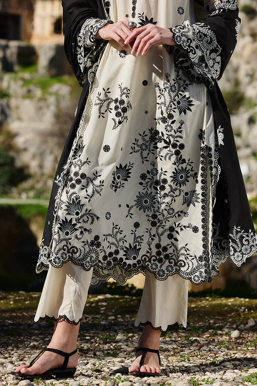IMAGE-3PC LAWN EMBROIDERED SHIRT WITH CHIFFON EMBROIDERED DUPATTA AND EMB TROUSER-ADR-3714