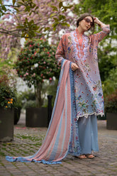 SOBIA NAZIR-3PC KARANDI PRINTED EMBROIDERED SHIRT WITH KARANDI PRINTED DUPATTA AND TROUSER-ADR-2565