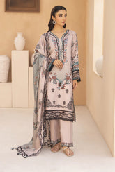 ADORE-3PC KARANDI PRINTED EMBROIDERED SHIRT WITH KARANDI PRINTED EMB SHAWL & PRINTED TROUSER-ADR-