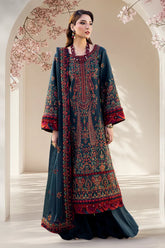 ASIM JOFA-3PC DHANAK EMBROIDERED SHIRT WITH DHANAK EMBROIDERED SHAWL AND TROUSER -ADR-4191