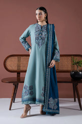 ASIM JOFA-3PC DHANAK EMBROIDERED SHIRT WITH DHANAK EMBROIDERED SHAWL AND TROUSER-ADR-4217
