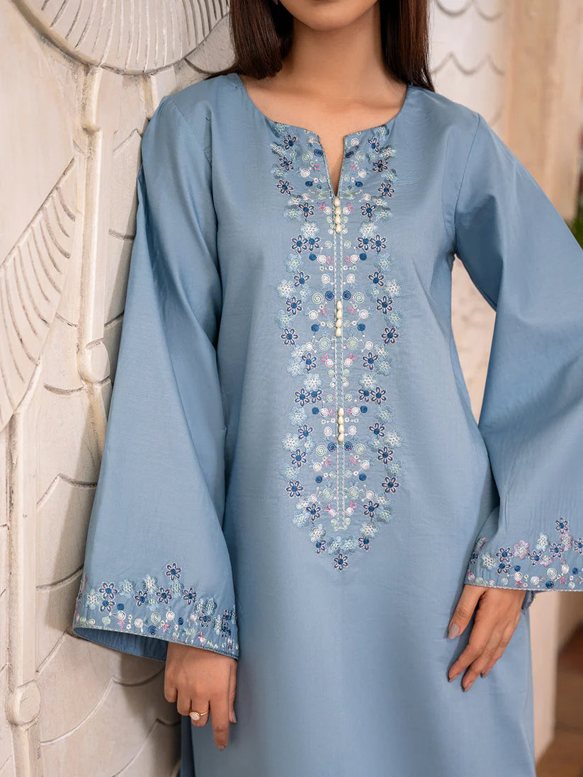IZEL-2PC DHANAK EMBROIDERED SHIRT WITH DHANAK TROUSER-ADR-102