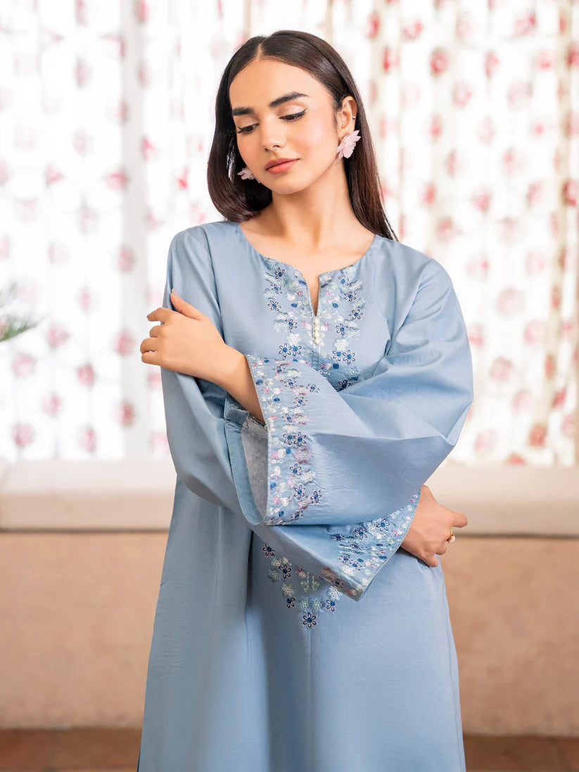 IZEL-2PC DHANAK EMBROIDERED SHIRT WITH DHANAK TROUSER-ADR-102