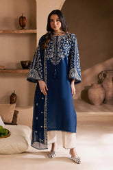 BATIK-3PC LAWN EMBROIDERED SHIRT WITH CHIFFOON EMBROIDERED DUPATTA AND EMB TROUSER-ADR-4621