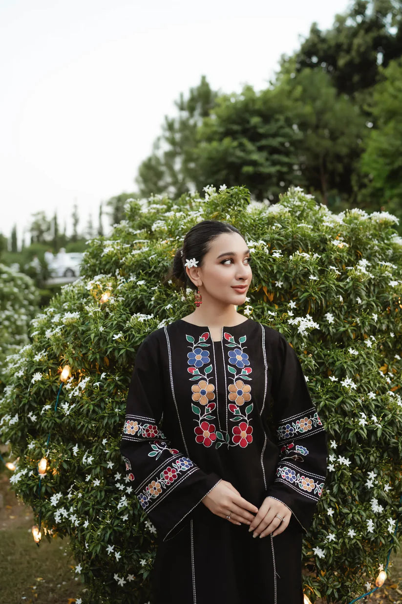 URGE-2PC DHANAK EMBROIDERED SHIRT WITH DHANAK EMB TROUSER-ADR-3327