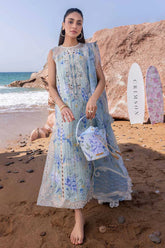 CRIMSON-3PC LAWN PRINTED EMB SHIRT WITH SILK PRINTED EMB DUPATTA AND TROUSER-ADR-026