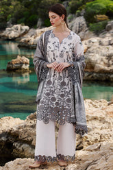 IMAGE-3PC LAWN EMBROIDERED SHIRT WITH CHIFFON PRINT DUPATTA AND EMB TROUSER-ADR-3710