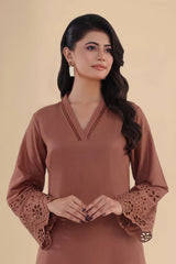 SAPPHIRE-3PC DHANAK EMBROIDERED SHIRT WITH KHADDI NET EMB DUPATTA AND TROUSER-ADR-4263