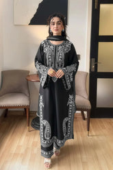 MIRANA-3PIECE LAWN EMBROIDERED SHIRT WITH BAMBER CHIFFON DUPATTA AND EMB TROUSER-ADR-4853