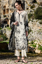 IMAGE-3PC LAWN EMBROIDERED SHIRT WITH CHIFFON EMBROIDERED DUPATTA AND EMB TROUSER-ADR-3714