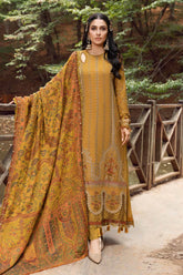 MARIA.B-3PC KARANDI EMBROIDERED SHIRT WITH COURTRAI PRINTED SHAWL AND TROUSER-ADR-4286