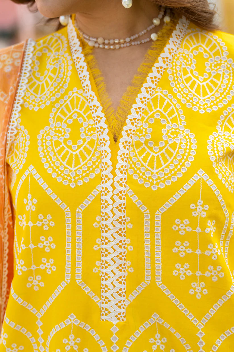 MIRAKHI - 3PC LAWN EMBROIDERED SHIRT WITH CHIFFON PRINTED DUPATTA AND TROUSER -ADR-M14