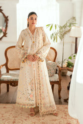 QALAMQAR - 3PC LAWN EMBROIDERED SHIRT WITH ORGANZA EMBROIDERED DUPATTA AND TROUSER -ADR-3804