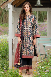 JAZMIN-3PC KHADDAR PRINTED SHIRT WITH KHADDAR PRINTED DUPATTA AND PRINTED TROUSER-ADR-2627