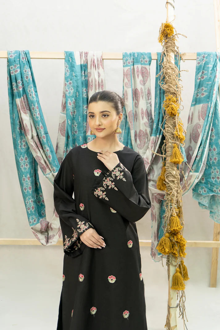 URGE-2PC DHANAK EMBROIDERED SHIRT WITH DHANAK EMBROIDERED TROUSER-ADR-3401