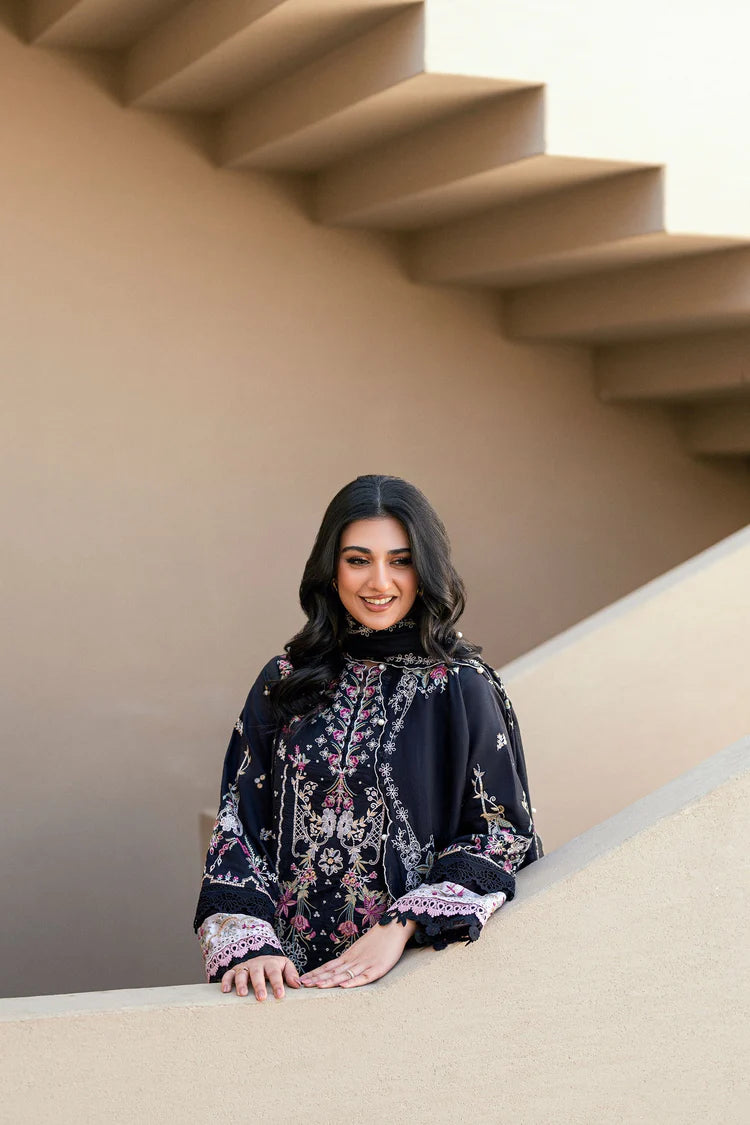 FLORENT-3PC DHANAK EMBROIDERED SHIRT WITH CHIFFON EMBROIDERED DUPATTA & TROUSER-ADR-4229