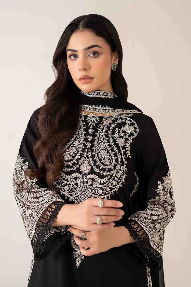 MARIA.B-3PC DHANAK EMBROIDERED SHIRT WITH BAMBER CHIFFON EMBROIDERED DUPATTA & TROUSER-ADR-4175