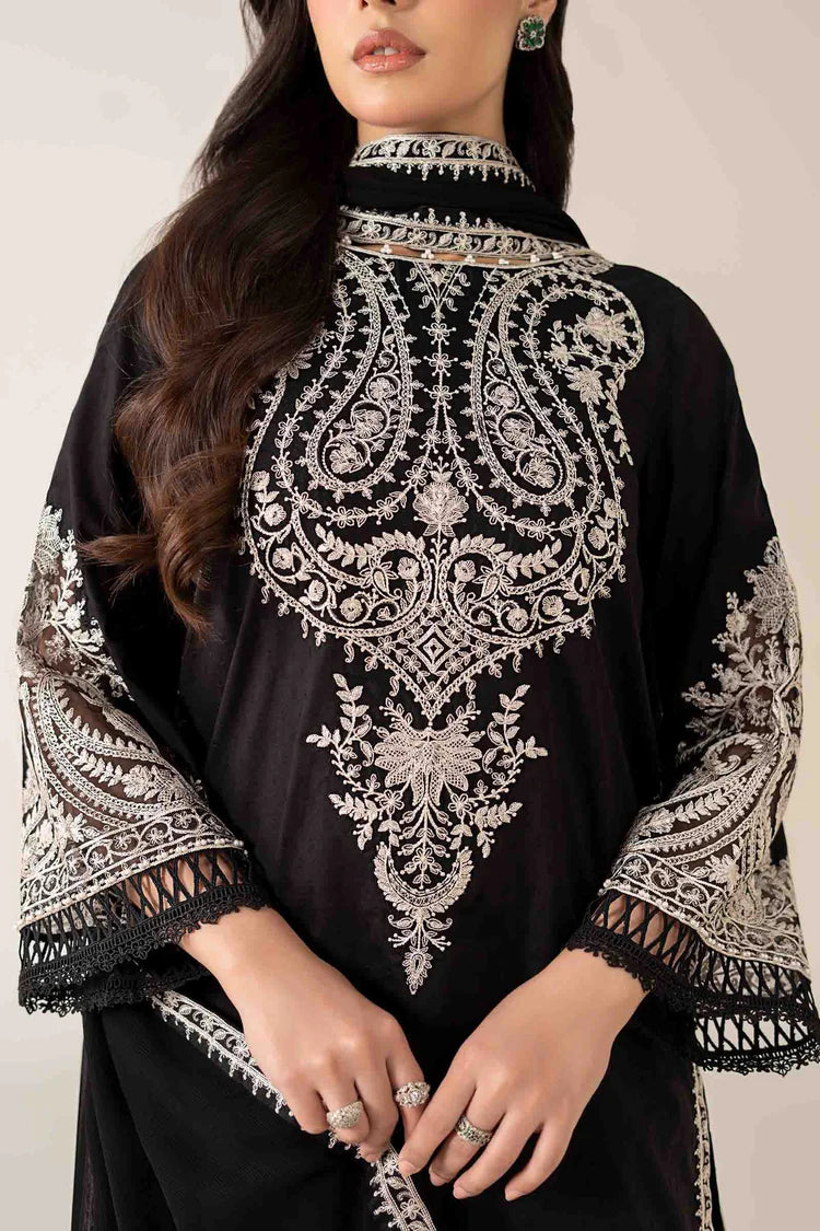 MARIA.B-3PC DHANAK EMBROIDERED SHIRT WITH BAMBER CHIFFON EMBROIDERED DUPATTA & TROUSER-ADR-4175