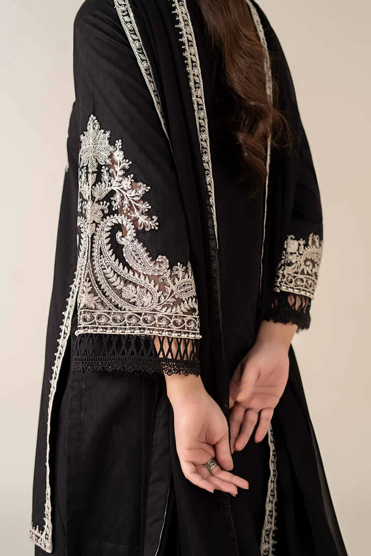 MARIA.B-3PC DHANAK EMBROIDERED SHIRT WITH BAMBER CHIFFON EMBROIDERED DUPATTA & TROUSER-ADR-4175