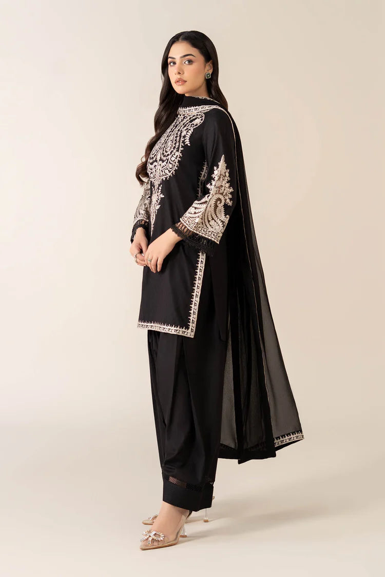 MARIA.B-3PC DHANAK EMBROIDERED SHIRT WITH BAMBER CHIFFON EMBROIDERED DUPATTA & TROUSER-ADR-4175
