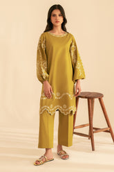 BATIK-2PC DHANAK EMBROIDRED SHIRT WITH DHANAK EMBROIDRED SLEEVES-ADR-122