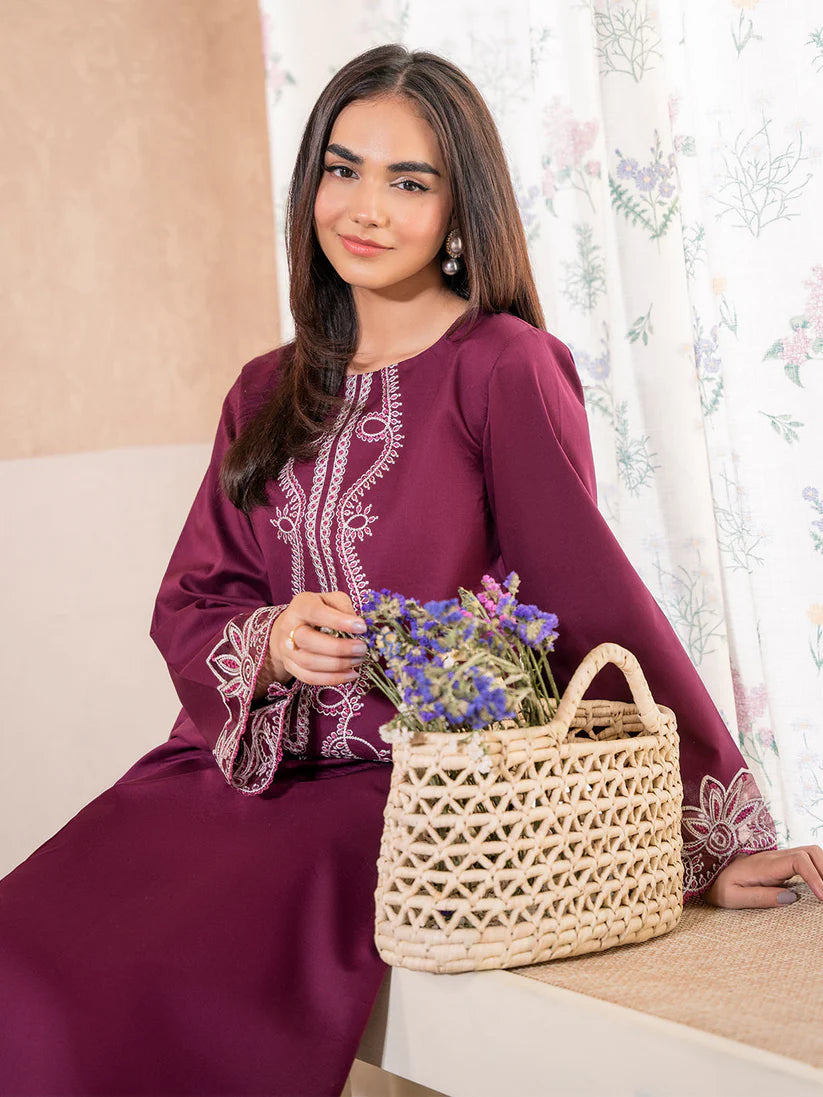 IZEL-2PC DHANAK EMBROIDERED SHIRT WITH DHANAK TROUSER-ADR-104