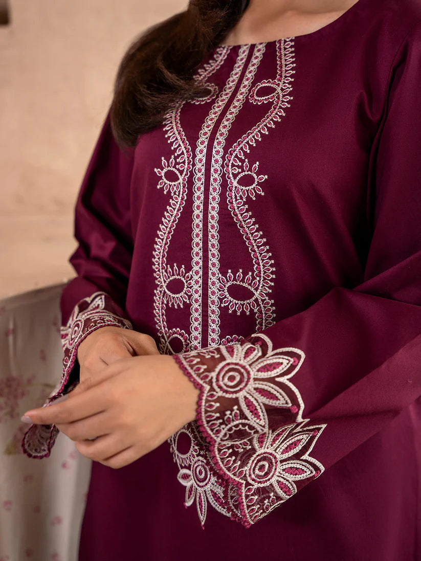 IZEL-2PC DHANAK EMBROIDERED SHIRT WITH DHANAK TROUSER-ADR-104